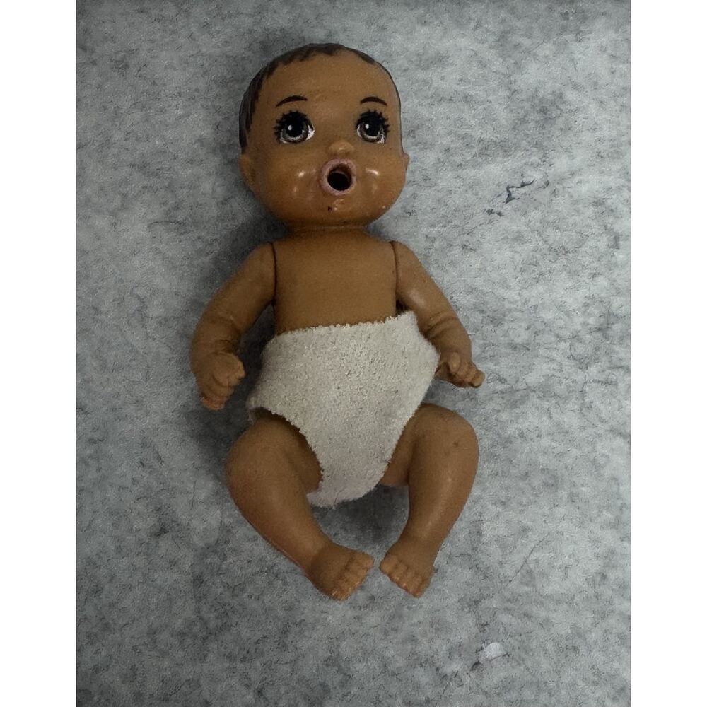 Barbie I Can Be A Babysitter Baby Boy Doll Open Mouth Brown Hair Drinks Wets